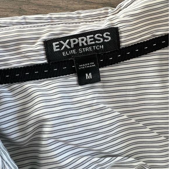 Express gray/white/black stripe button down - M - Picture 2 of 4